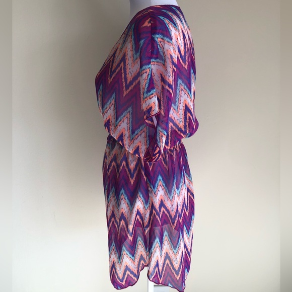 MIKEN SWIM COVER SIZE US M STRETCH WAIST 100% POLYESTER MULTI COLOR - Picture 4 of 7